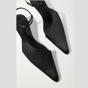 KHAITE Seville Black Sateen Pump Size 40 1/2 IT